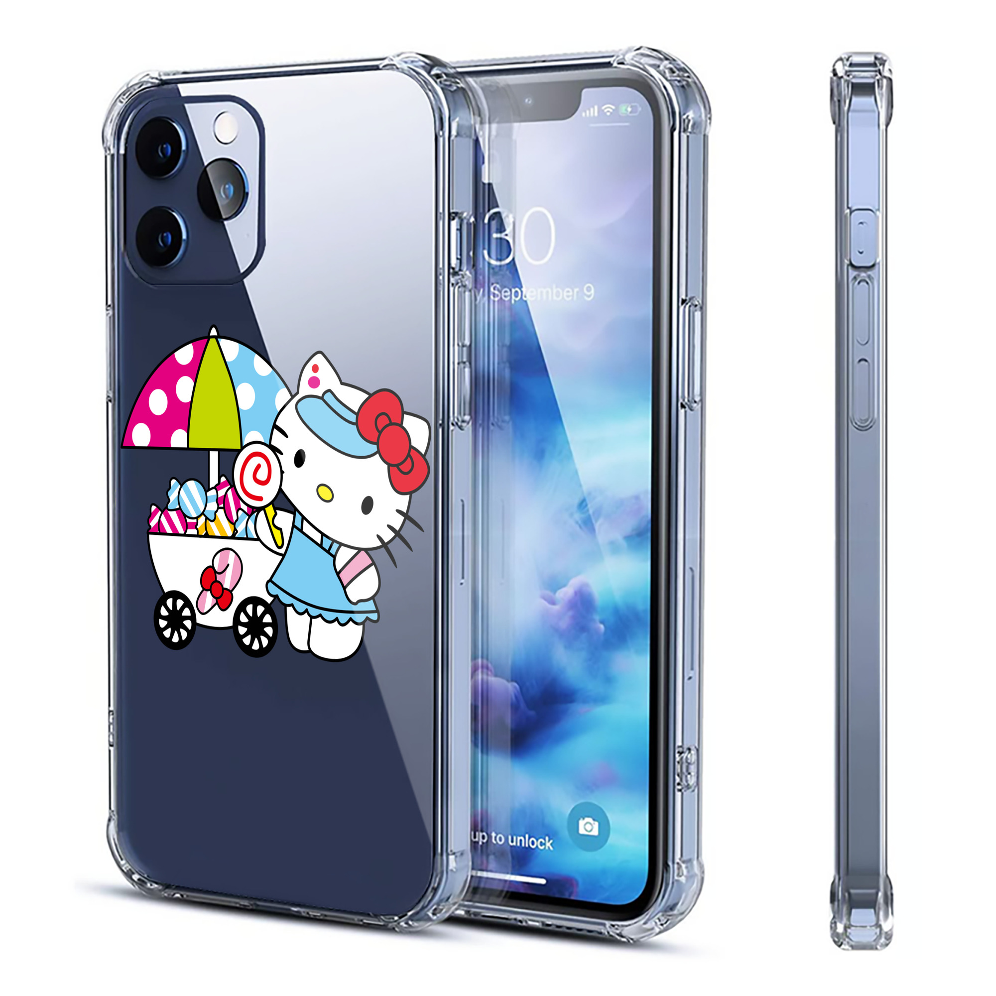 （画像用） Hello Kitty ハローキティ 【iPhone 12シリーズ対応】透明スマホケース（クリアソフトケース）